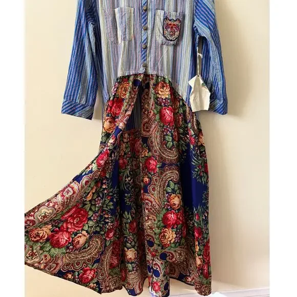 NEW Aratta Silent Journey Maxi Shirt Dress Veronica Medium Floral Boho Duster - Picture 7 of 8